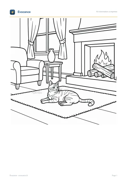 Aperçu du kit Le chat au coin du feu
