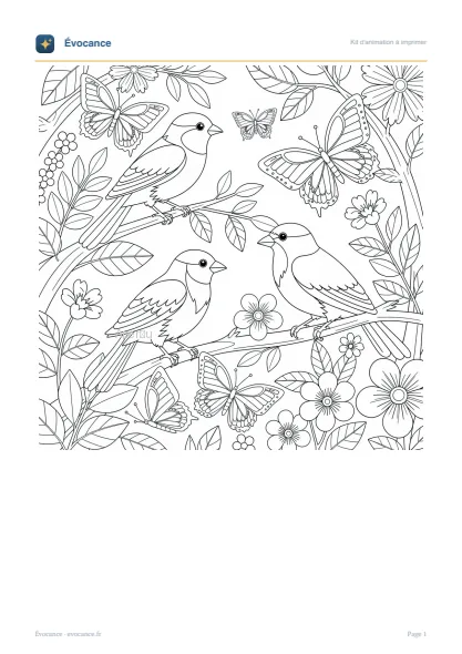 Aperçu du kit Oiseaux et papillons