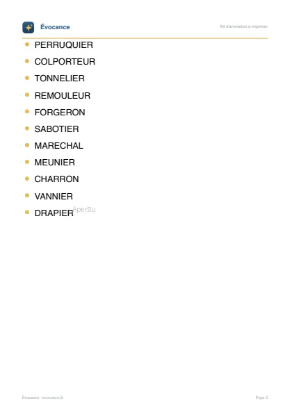 Aperçu supplémentaire du kit Les métiers d'autrefois