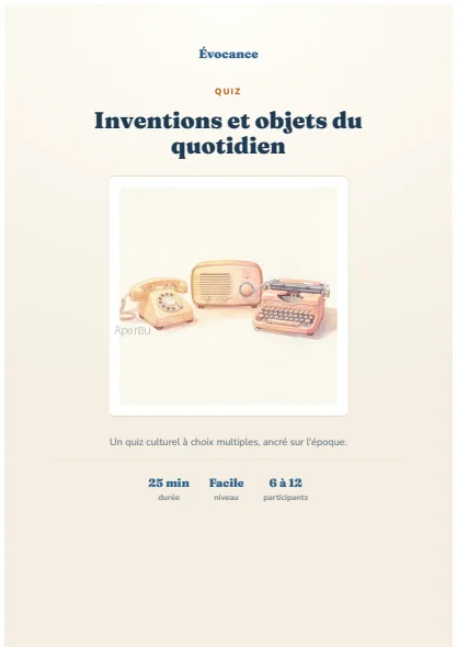 Aperçu du kit Inventions et objets du quotidien
