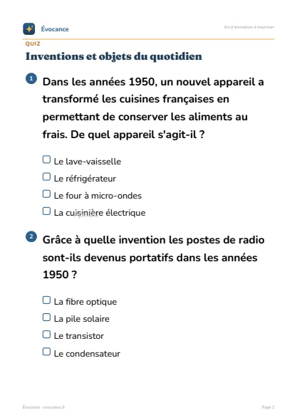 Aperçu supplémentaire du kit Inventions et objets du quotidien