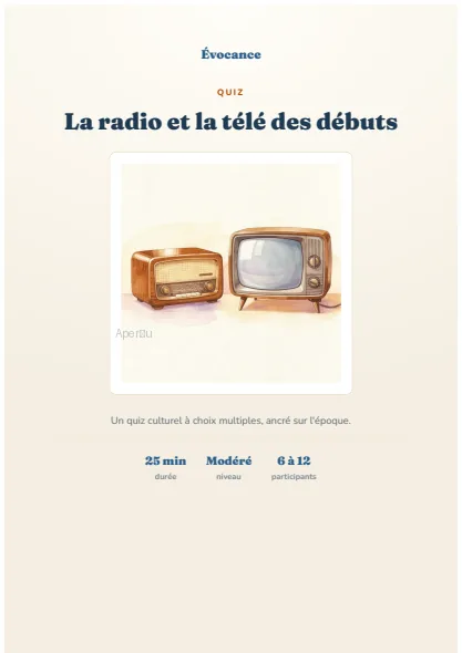 Aperçu du kit La radio et la télé des débuts