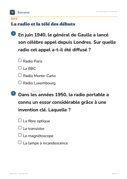 Aperçu supplémentaire du kit La radio et la télé des débuts