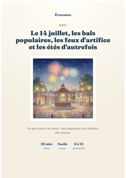 Aperçu du kit Le 14 juillet et les étés d'autrefois