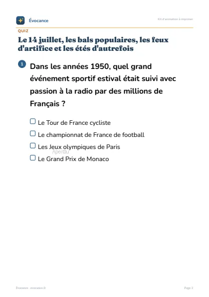 Aperçu supplémentaire du kit Le 14 juillet et les étés d'autrefois
