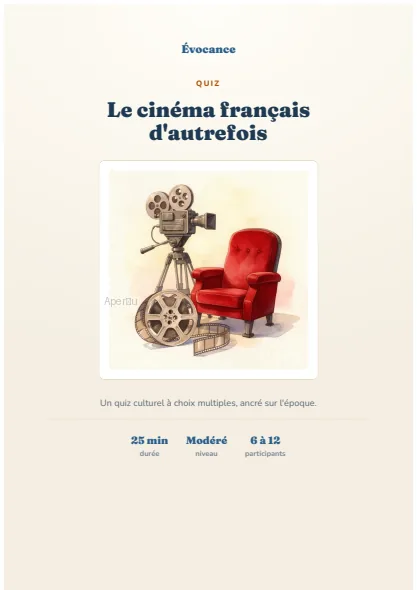 Aperçu du kit Le cinéma français d'autrefois