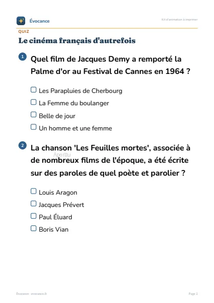 Aperçu supplémentaire du kit Le cinéma français d'autrefois