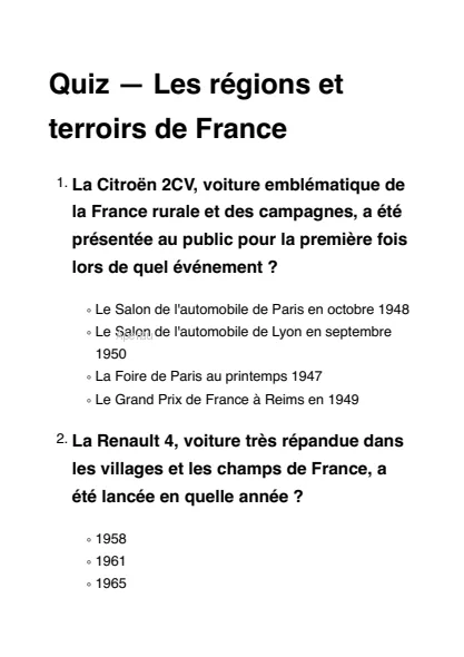Aperçu du kit Les régions et terroirs de France