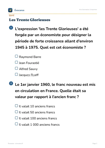 Aperçu supplémentaire du kit Les Trente Glorieuses