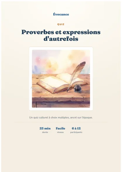 Aperçu du kit Proverbes et expressions d'autrefois
