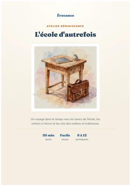 Aperçu du kit L'école d'autrefois