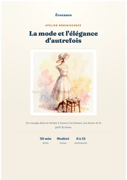 Aperçu du kit La mode et l'élégance d'autrefois