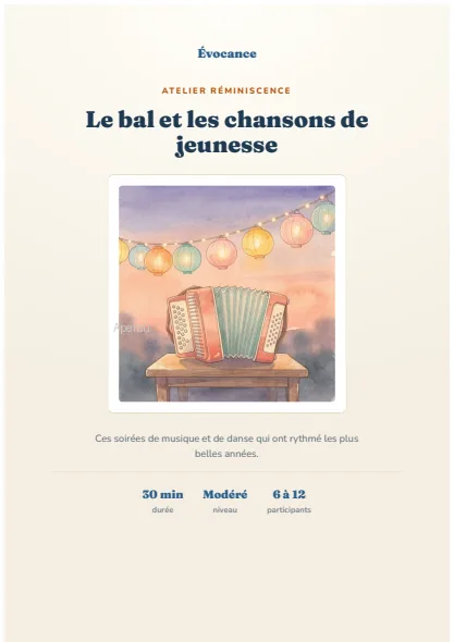 Aperçu du kit Le bal et les chansons de jeunesse