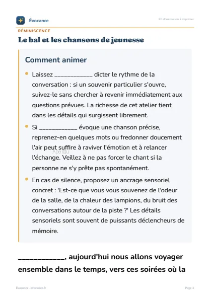 Aperçu supplémentaire du kit Le bal et les chansons de jeunesse