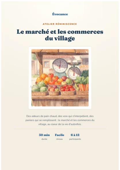 Aperçu du kit Le marché et les commerces du village