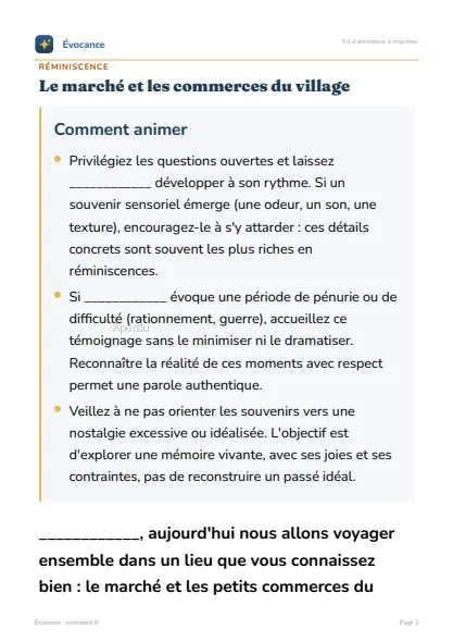 Aperçu supplémentaire du kit Le marché et les commerces du village
