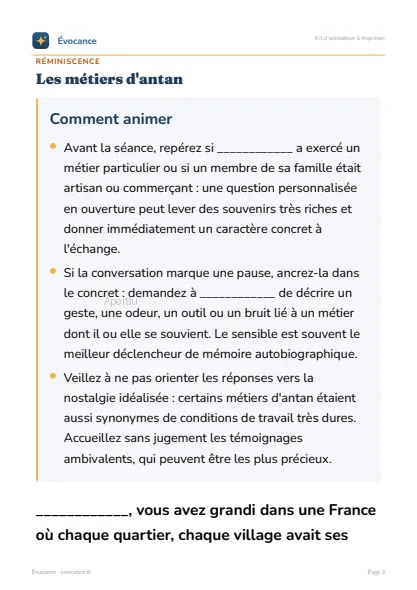 Aperçu supplémentaire du kit Les métiers d'antan