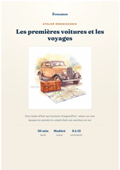Aperçu du kit Les premières voitures et les voyages