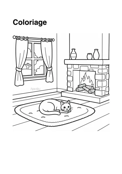 Aperçu du kit Le chat au coin du feu